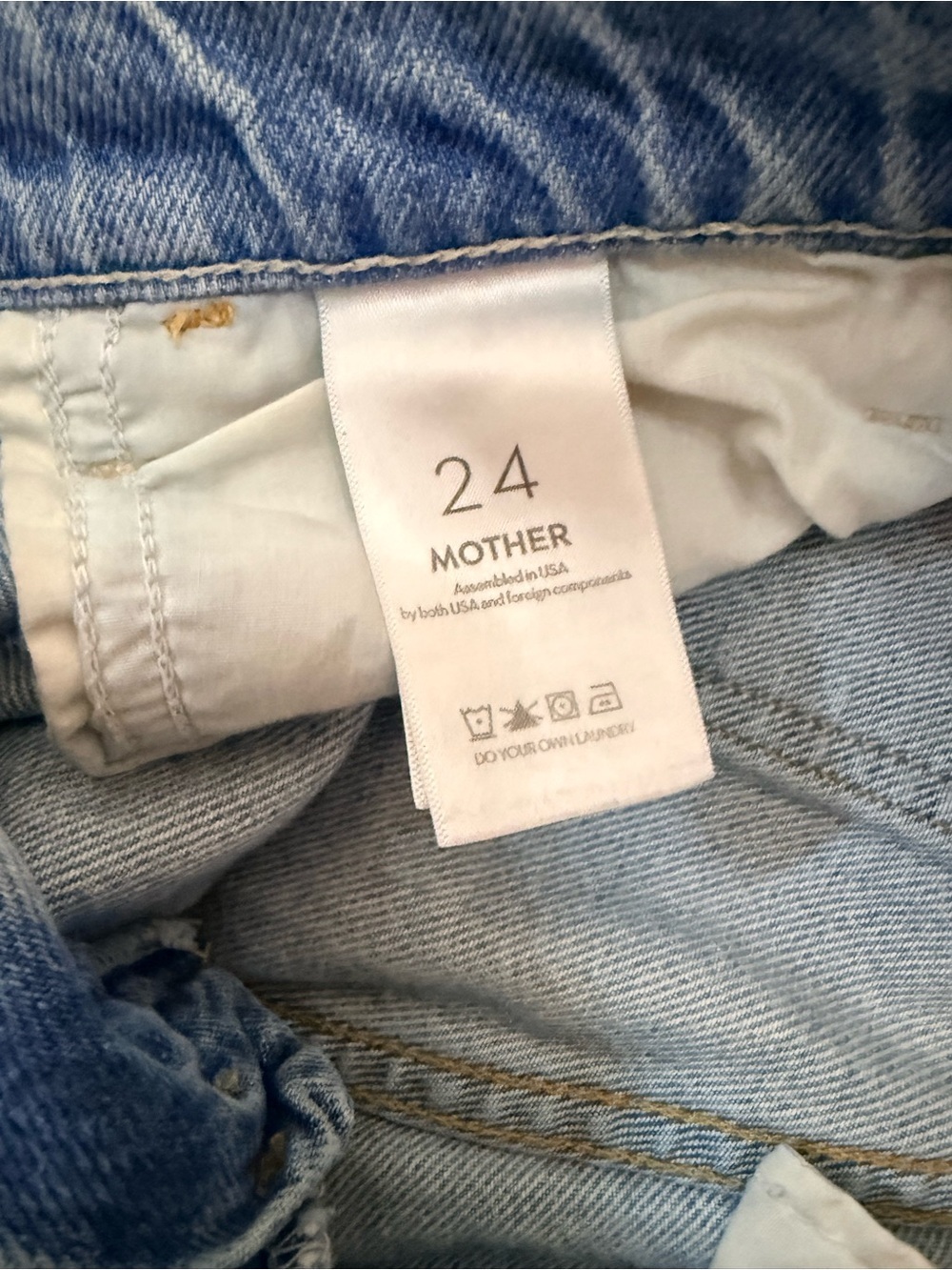 MOTHER The Hustler Ankle Fray Jeans 24 Home On The Range 100% Cotton - Picture 7 of 12